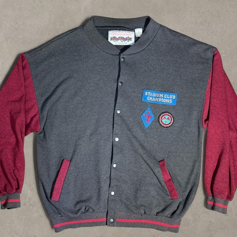 Vintage CCI Van Heusen‎ Varsity Bomber Jacket Snap Front Men's L 90s USA